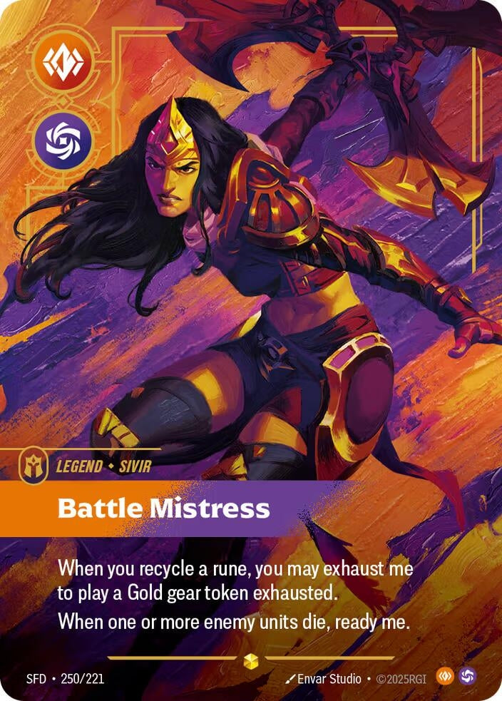 Image for Sivir, Battle Mistress (Overnumbered) (250/221) (SFD) - Riftbound: League of Legends Trading Card Game