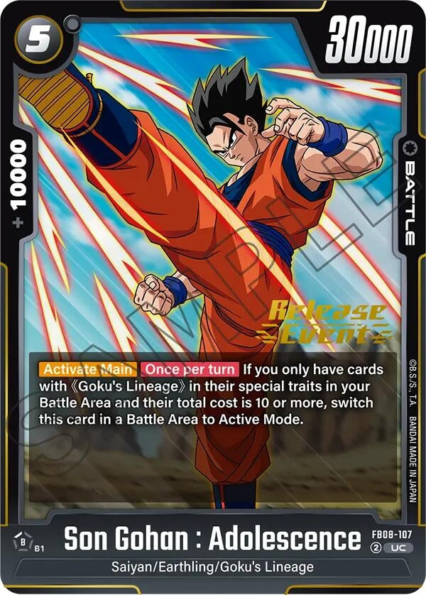 Image for Son Gohan : Adolescence - FB08-107 (FB08-107) (FB08_PR) - Dragon Ball Super: Fusion World