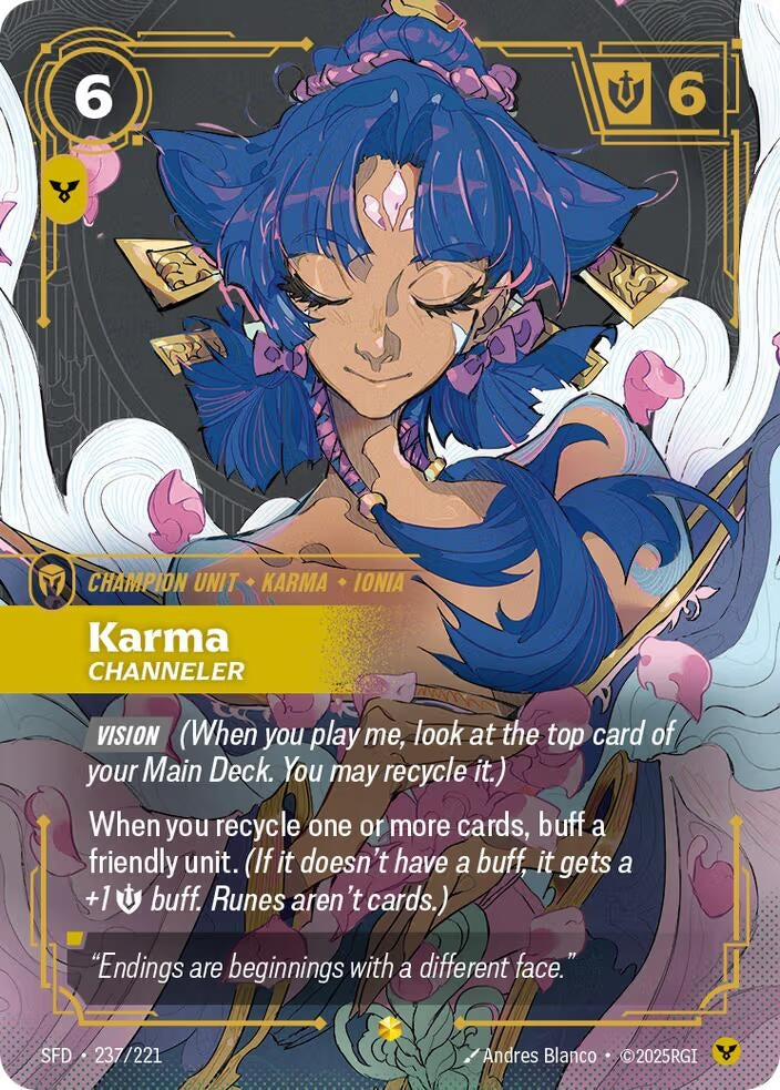 Image for Karma, Channeler (Overnumbered) (237/221) (SFD) - Riftbound: League of Legends Trading Card Game