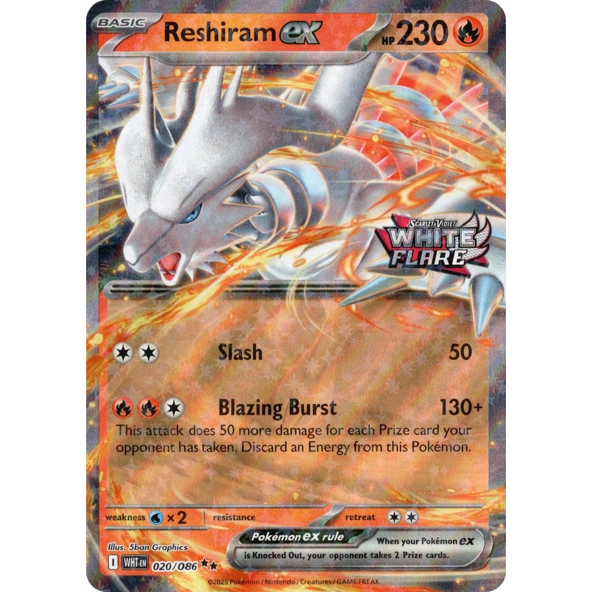 Image for Reshiram ex (White Flare Stamped) (020/086) - Pokemon