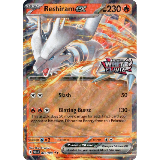 Image for Reshiram ex (White Flare Stamped) (020/086) - Pokemon
