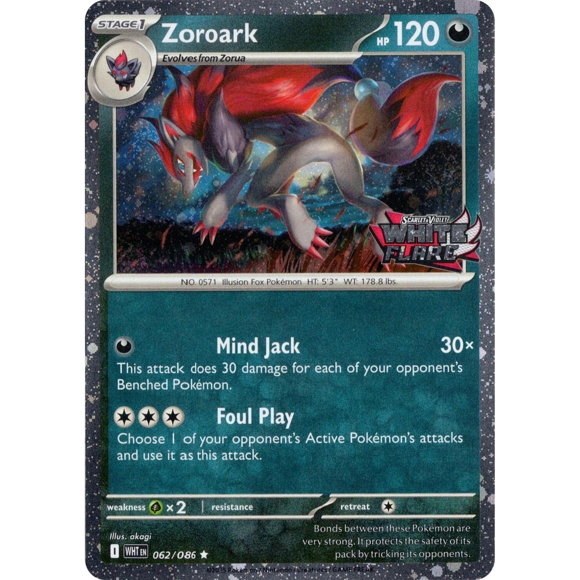 Image for Zoroark (White Flare Stamped) (062/086) - Pokemon