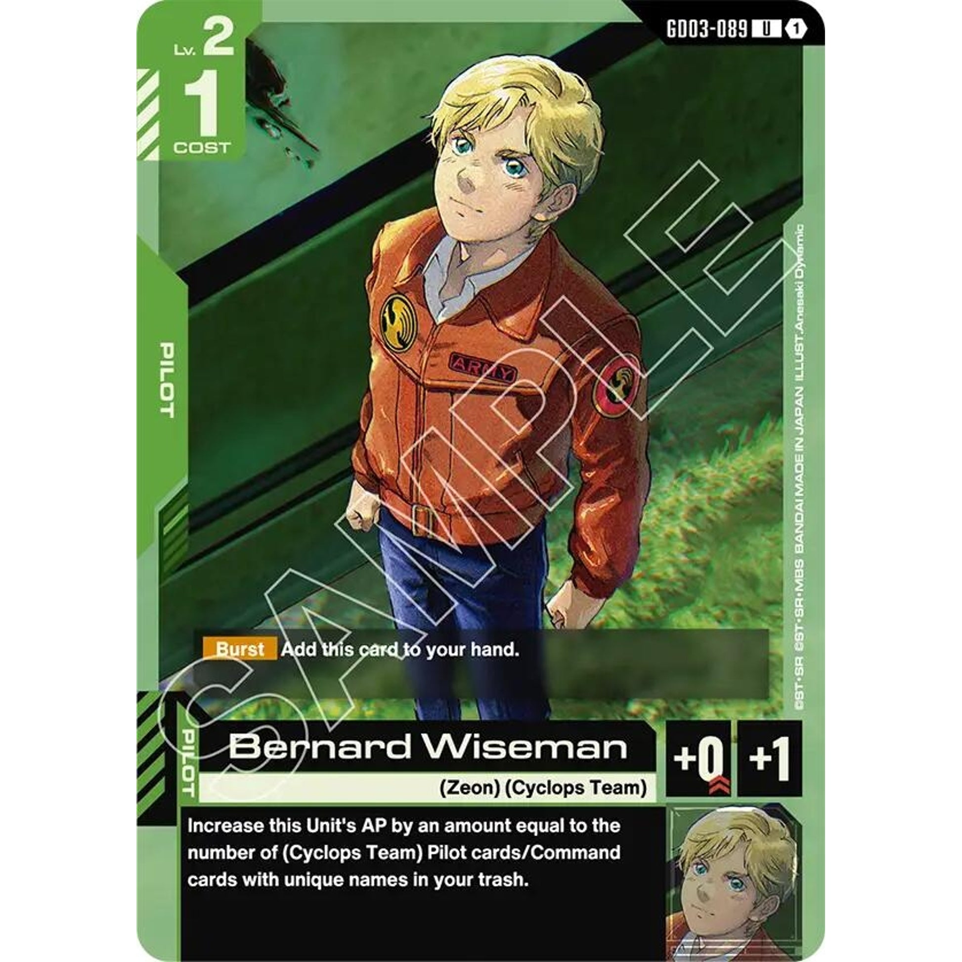 Image for Bernard Wiseman (GD03-089) (GD03) - Gundam Card Game