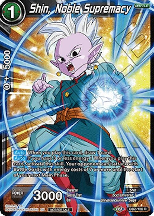Image for Shin, Noble Supremacy (Ultra-Bout Series Tournament Pack Vol.1) (DB2-136) (TPR) - Dragon Ball Super: Masters