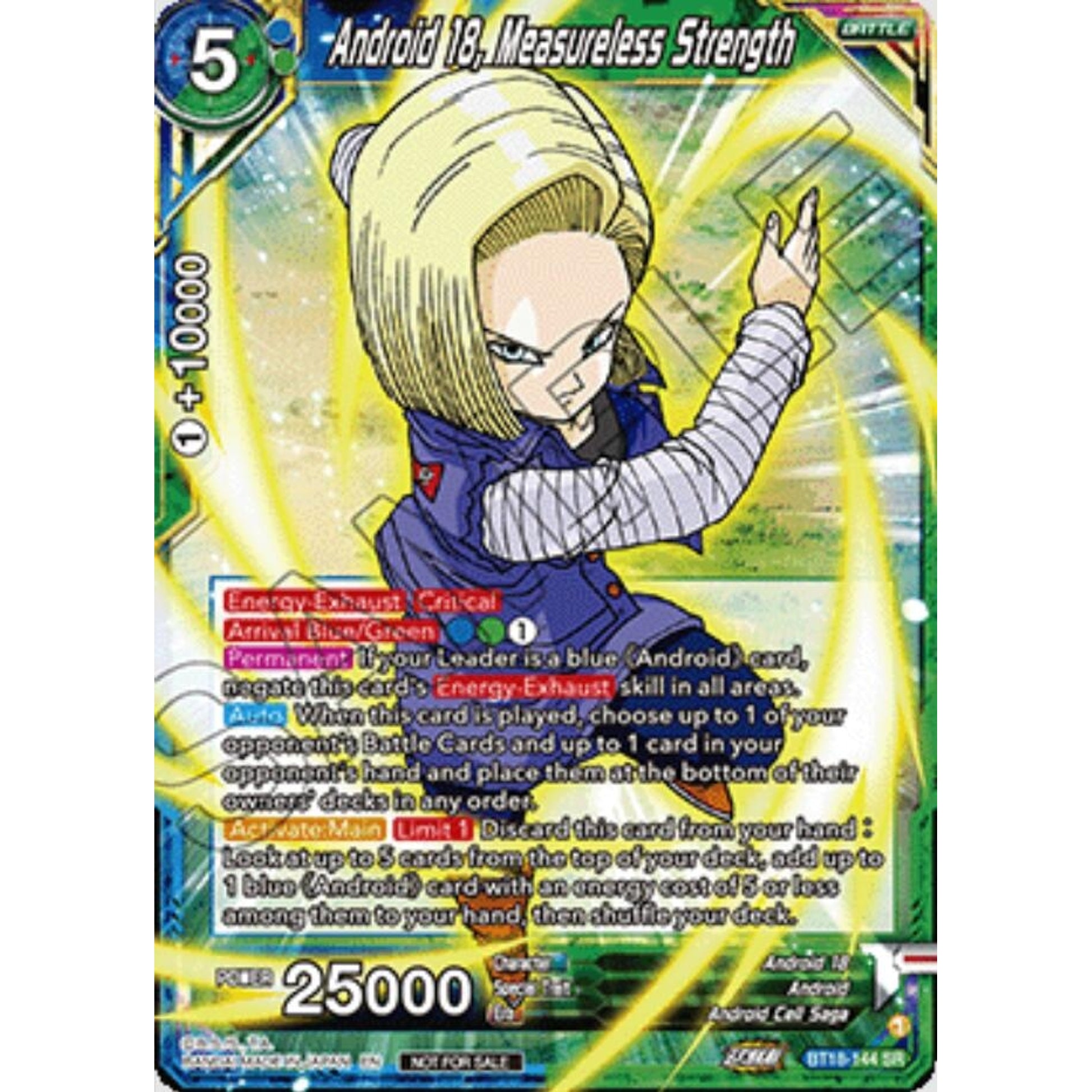 Image for Android 18, Measureless Strength (Ultra-Bout Series Tournament Pack Vol.1) (BT18-144) (TPR) - Dragon Ball Super: Masters