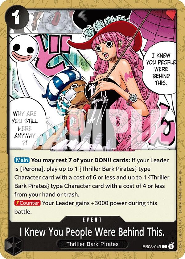 Image for I Knew You People Were Behind This. (EB03-049) (EB-03) - One Piece Card Game