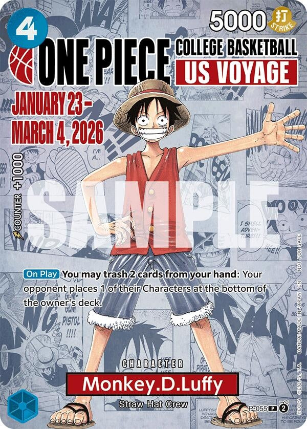 Image for Monkey.D.Luffy (055) (College Basketball US Voyage) (P-055) (OP-PR) - One Piece Card Game