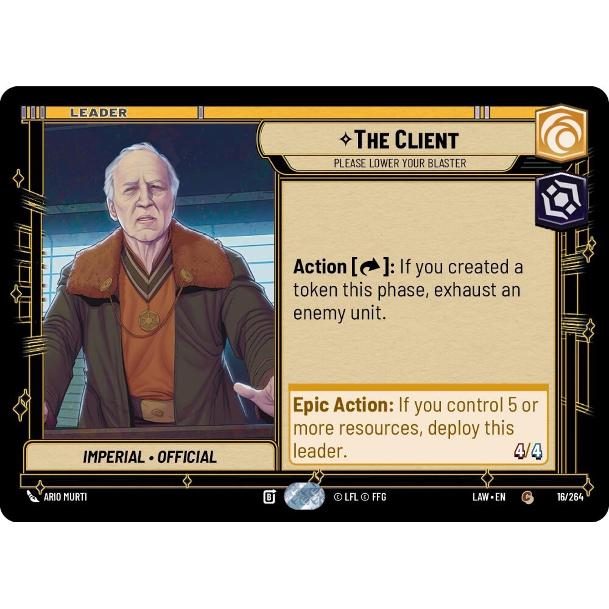 Image for The Client - Please Lower Your Blaster (16/264) (LAW) - Star Wars: Unlimited