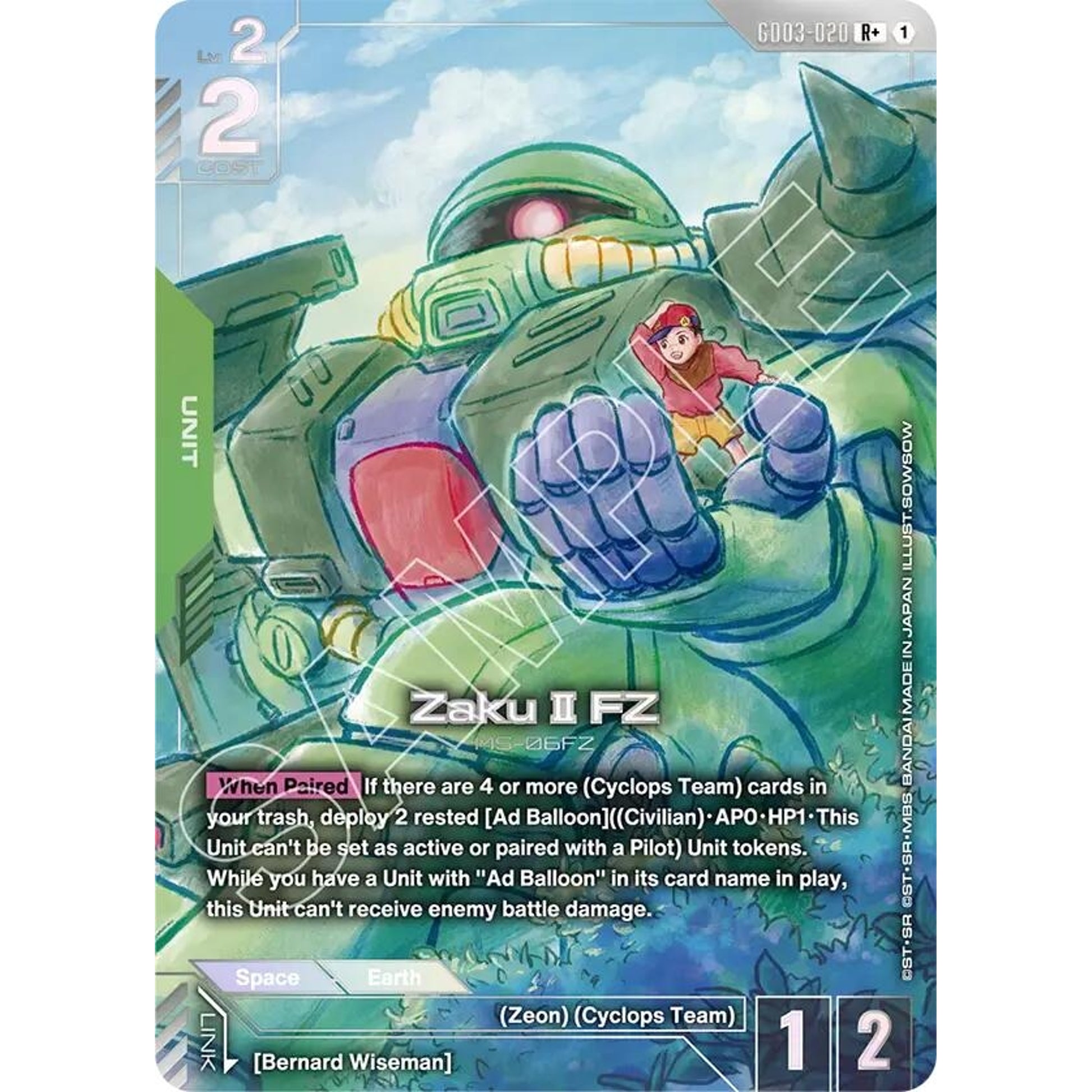 Image for Zaku II FZ (R+) (GD03-020) (GD03) - Gundam Card Game