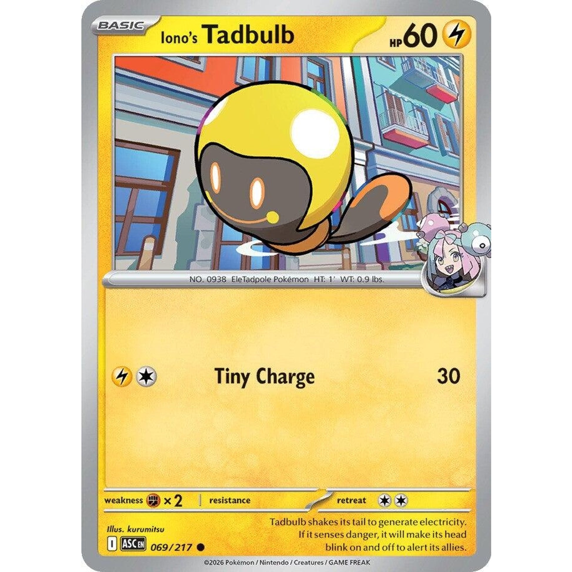Image for Iono's Tadbulb (069/217) (ASC) - Pokemon