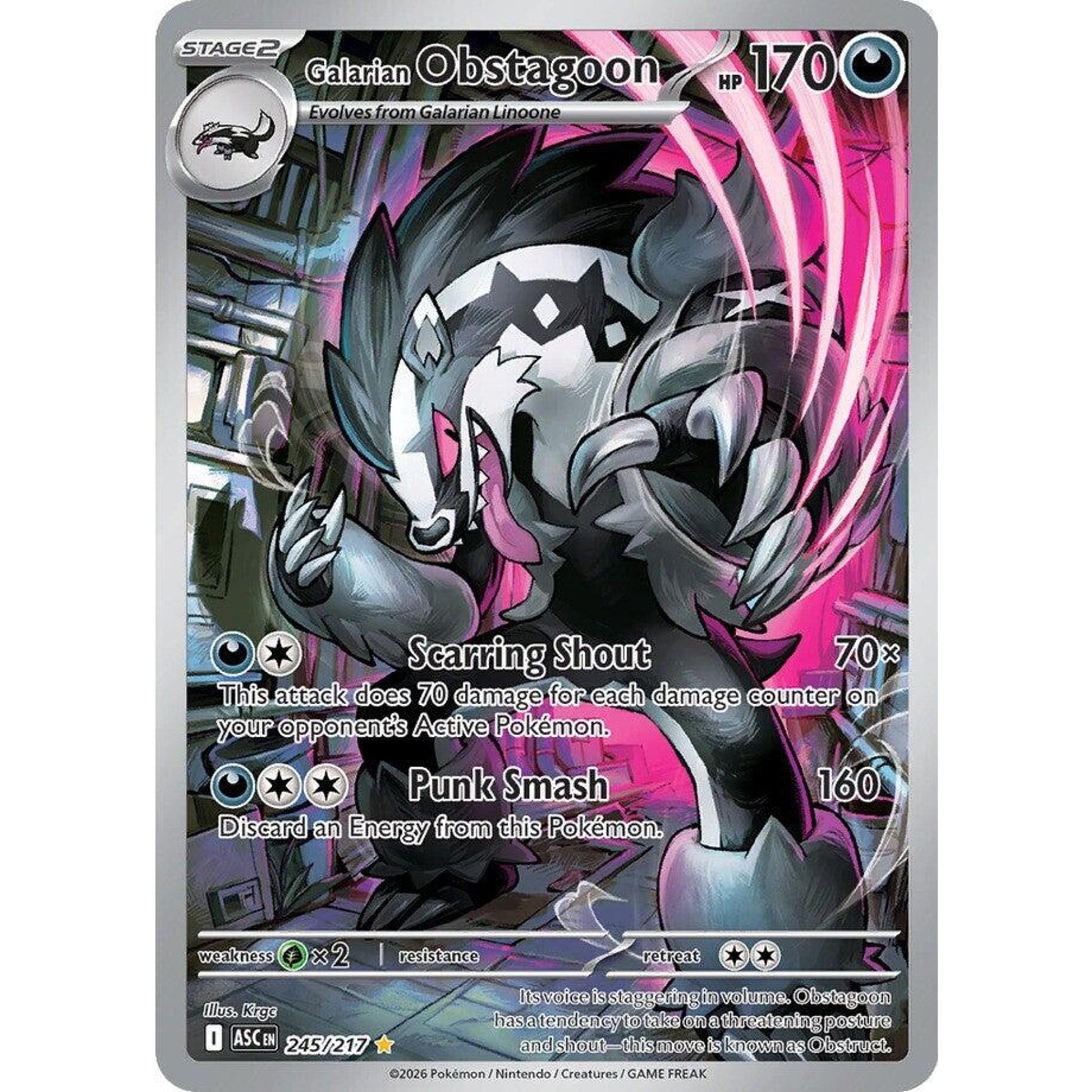 Image for Galarian Obstagoon (245/217) (ASC) - Pokemon