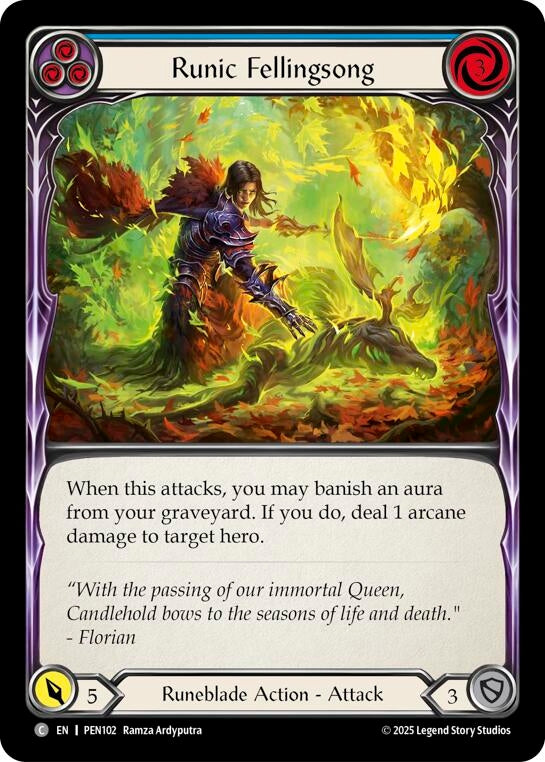 Image for Runic Fellingsong (Blue) (PEN102) (PEN) - Flesh and Blood TCG