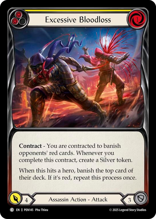 Image for Excessive Bloodloss (Yellow) (PEN145) (PEN) - Flesh and Blood TCG