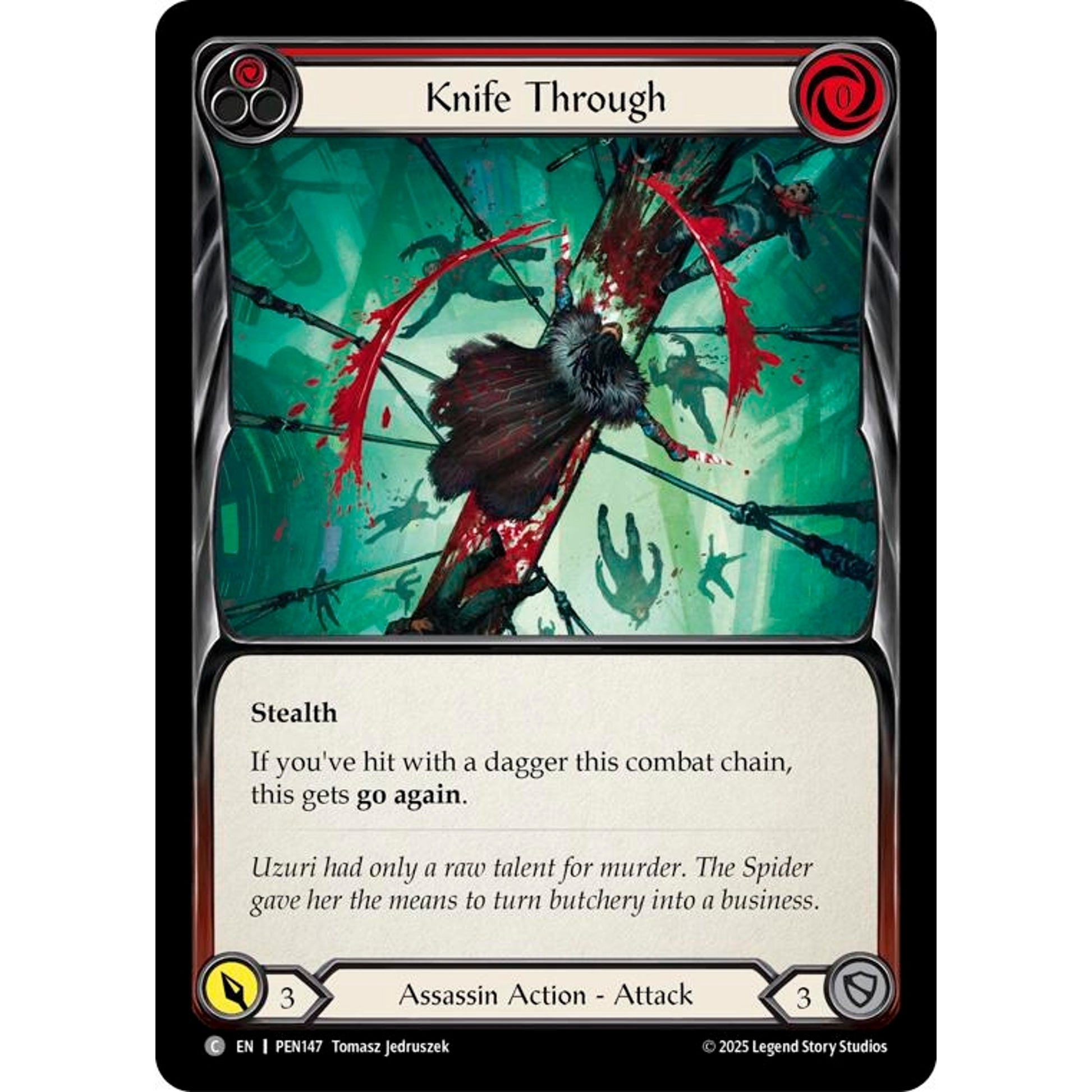 Image for Knife Through (Red) (PEN147) (PEN) - Flesh and Blood TCG