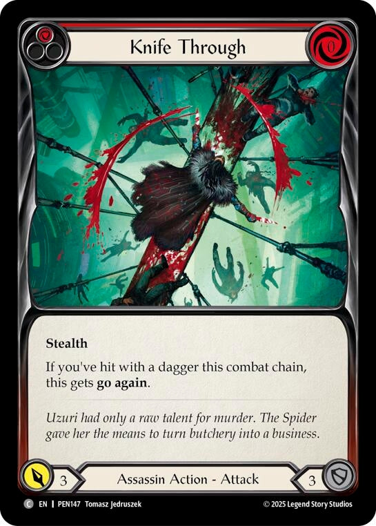 Image for Knife Through (Red) (PEN147) (PEN) - Flesh and Blood TCG