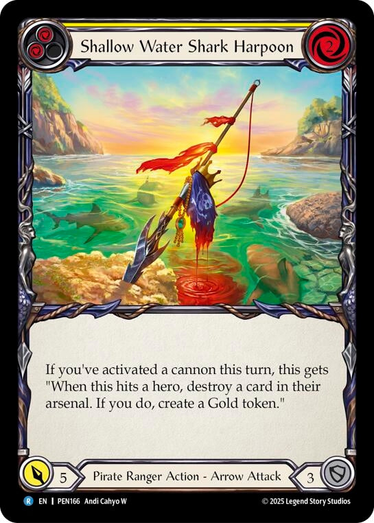 Image for Shallow Water Shark Harpoon (Yellow) (PEN166) (PEN) - Flesh and Blood TCG