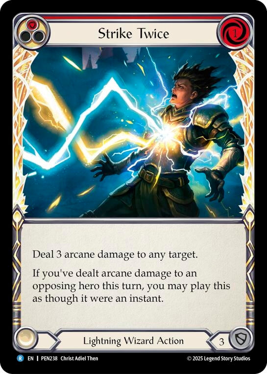 Image for Strike Twice (Red) (PEN238) (PEN) - Flesh and Blood TCG