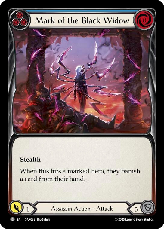 Image for Mark of the Black Widow (Blue) (SAR029) - Flesh and Blood TCG