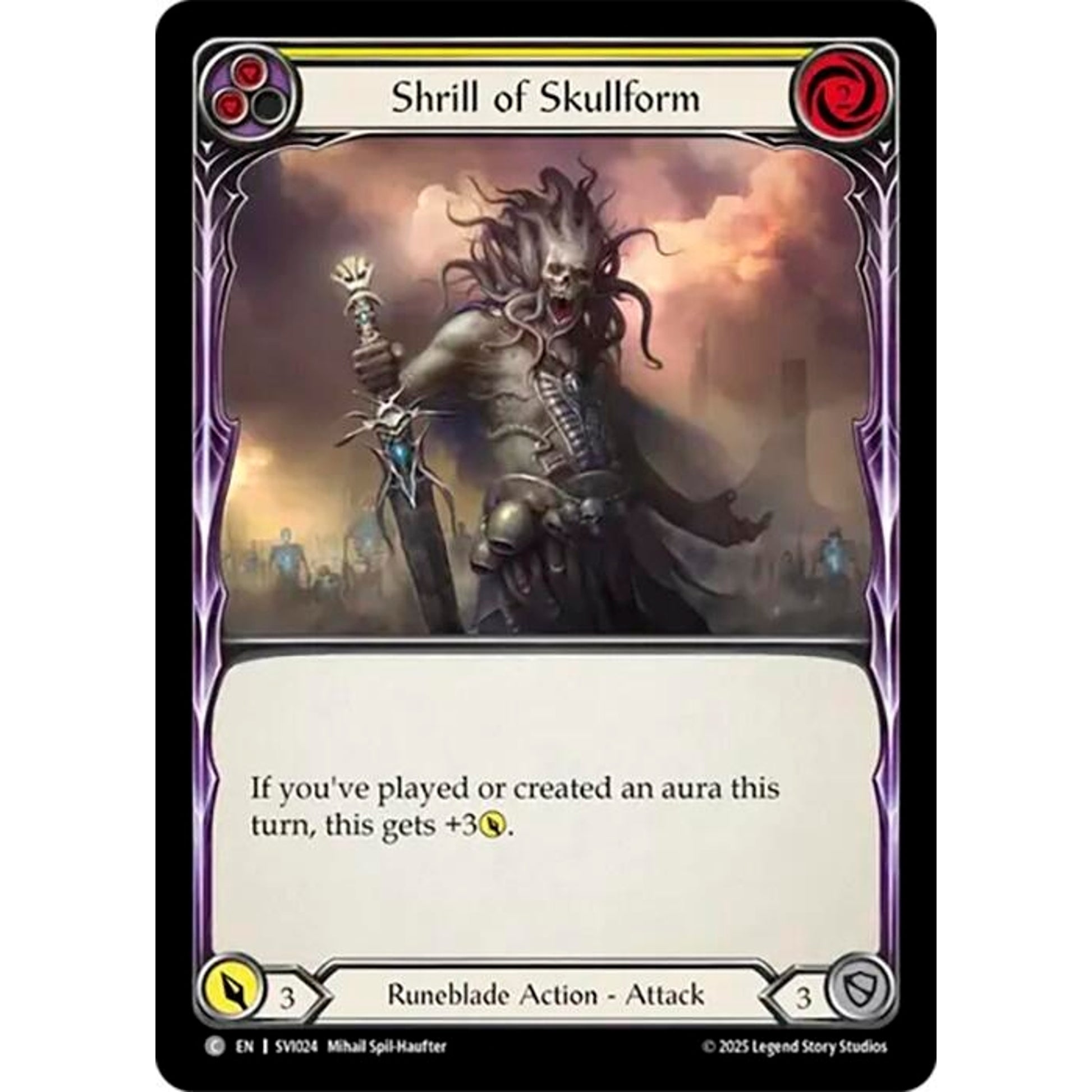 Image for Shrill of Skullform (Yellow) (SVI024) - Flesh and Blood TCG