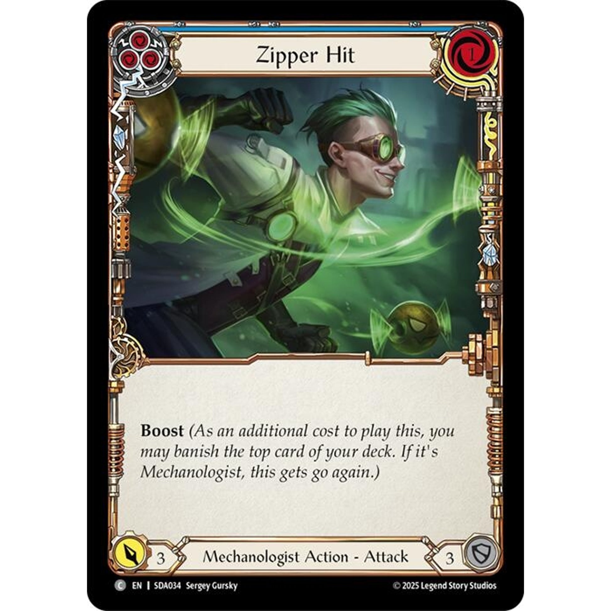 Image for Zipper Hit (Blue) (SDA034) - Flesh and Blood TCG