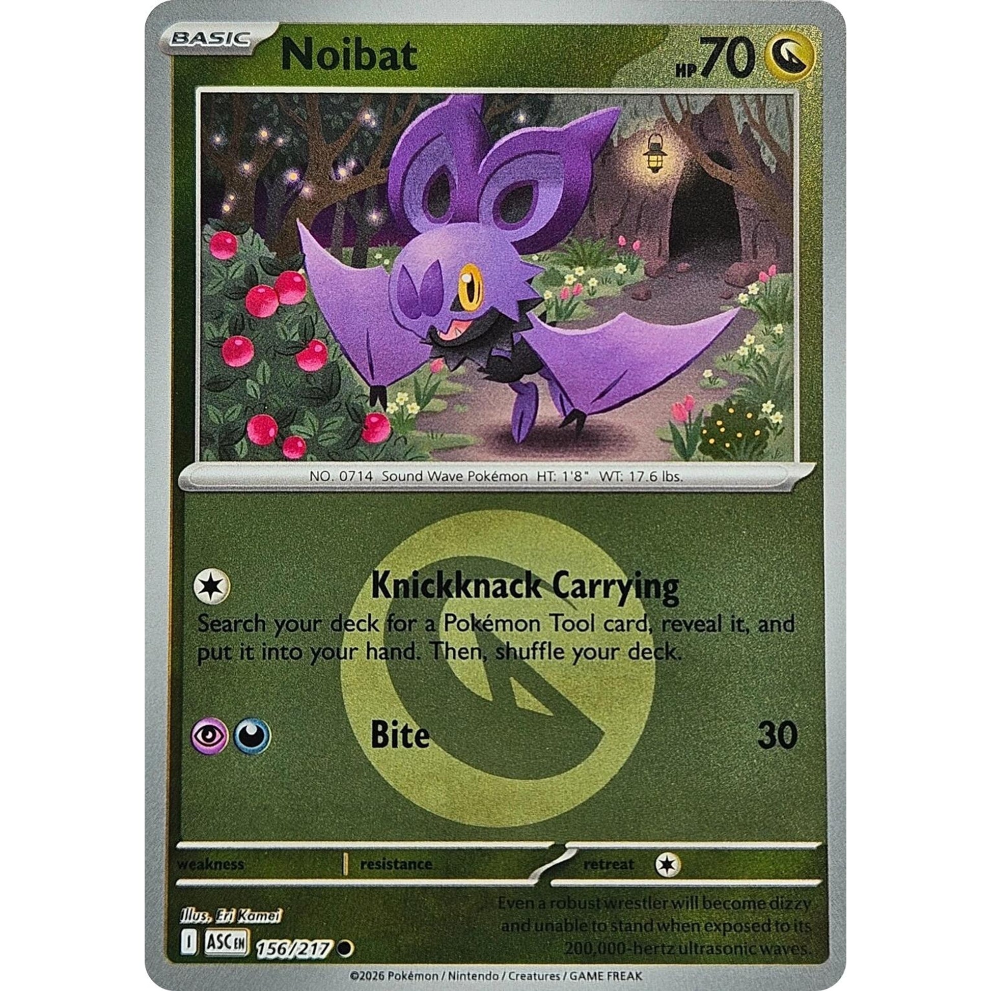 Image for Noibat (Energy Symbol Pattern) (156/217) (ASC) - Pokemon