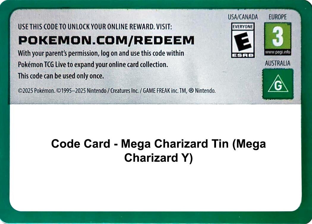 Image for Code Card - Mega Charizard Tin (Mega Charizard Y) (MCAP) - Pokemon