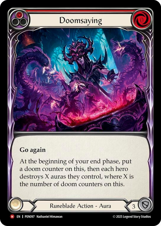 Image for Doomsaying (Red) (PEN097) (PEN) - Flesh and Blood TCG