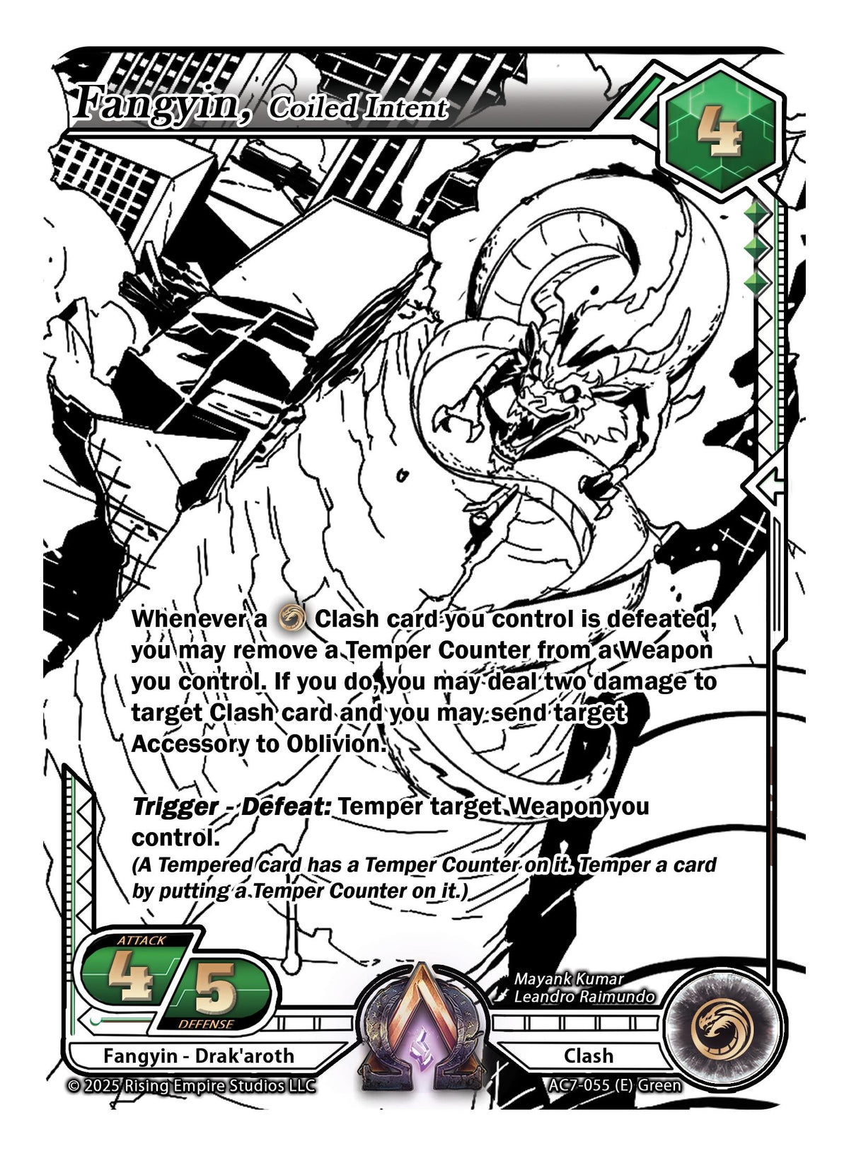 Image for Fangyin, Coiled Intent (Ink) (AC7-055) (AC7) - Alpha Clash