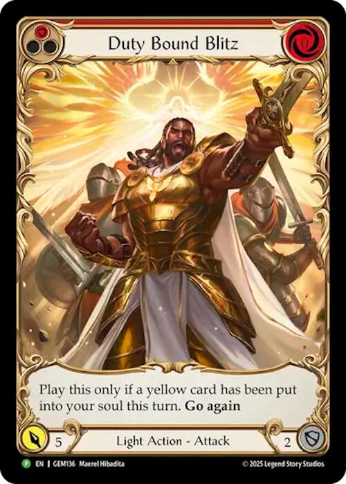 Image for Duty Bound Blitz (GEM136) (GEM) - Flesh and Blood TCG
