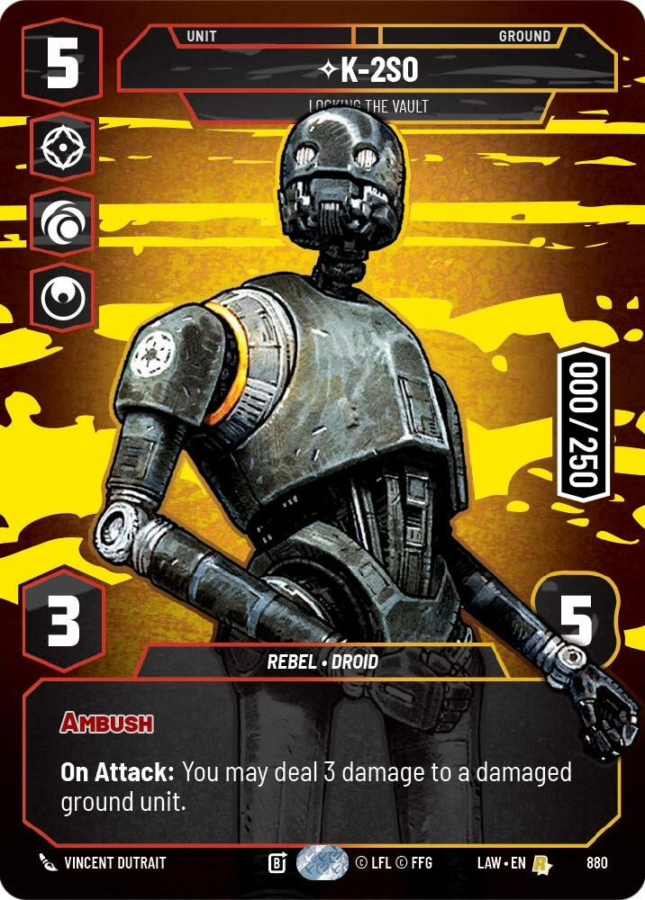 Image for K-2S0 - Locking the Vault (Serialized) (880) (LAW) - Star Wars: Unlimited