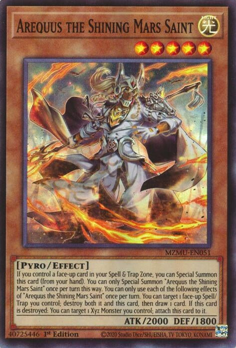Image for Arequus the Shining Mars Saint (MZMU-EN051) - YuGiOh
