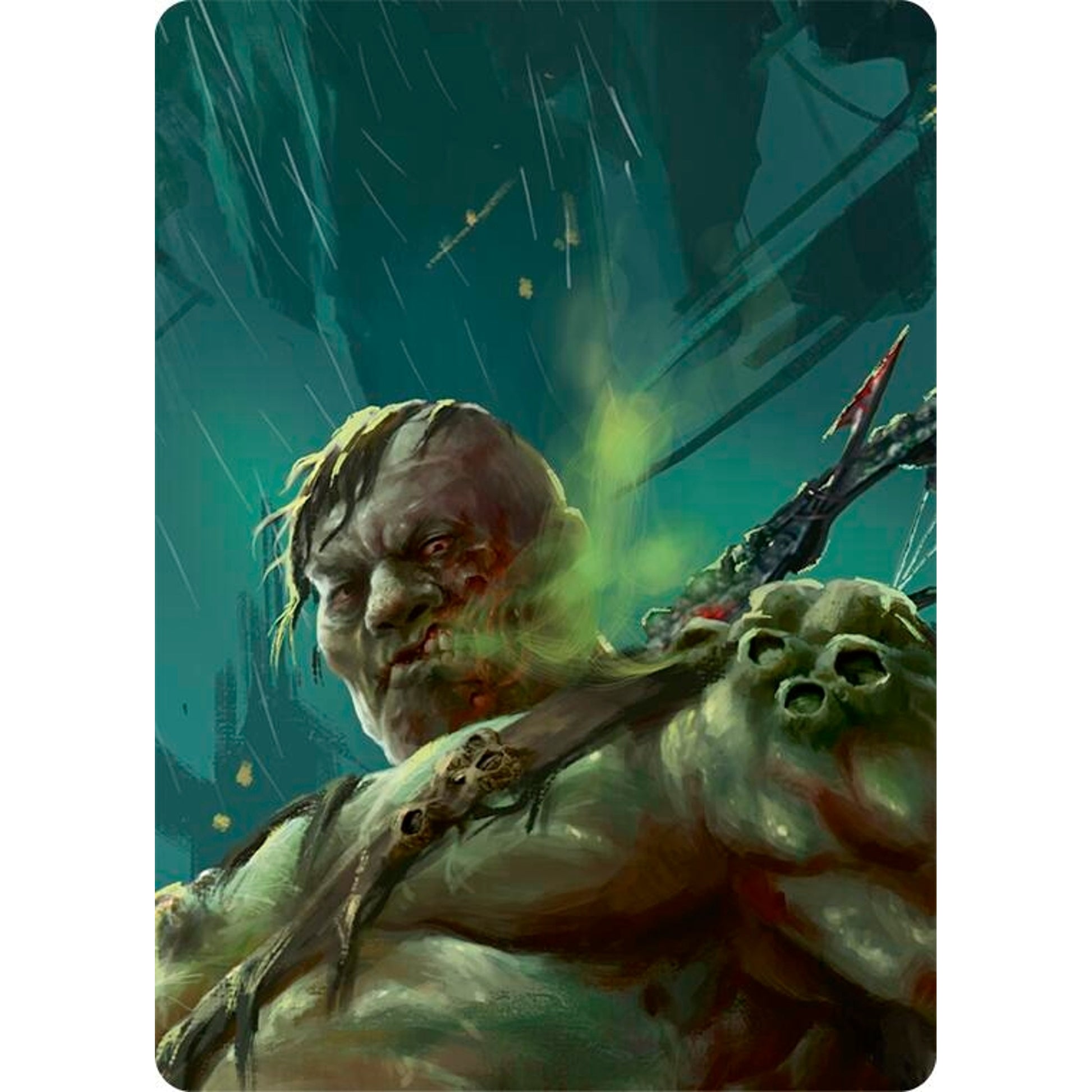 Image for Riptide, Lurker of the Deep // Gravy Bones, Shipwrecked Looter Double Sided Art Card (Top Left) (GEM) - Flesh and Blood TCG