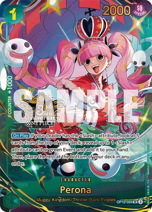 Image for Perona (Japanese Version 3rd Anniversary Set) (OP12-034) (OP-PR) - One Piece Card Game