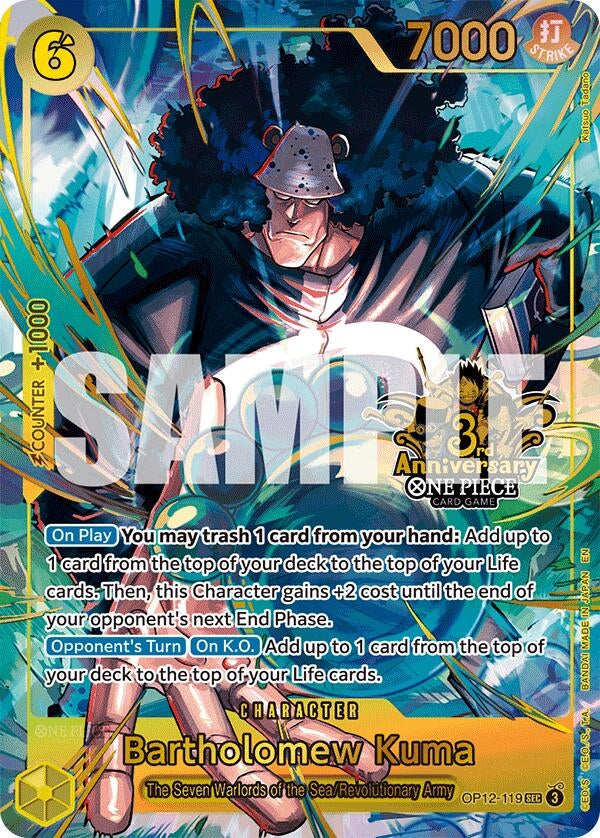 Image for Bartholomew Kuma (Japanese Version 3rd Anniversary Set) (OP12-119) (OP-PR) - One Piece Card Game
