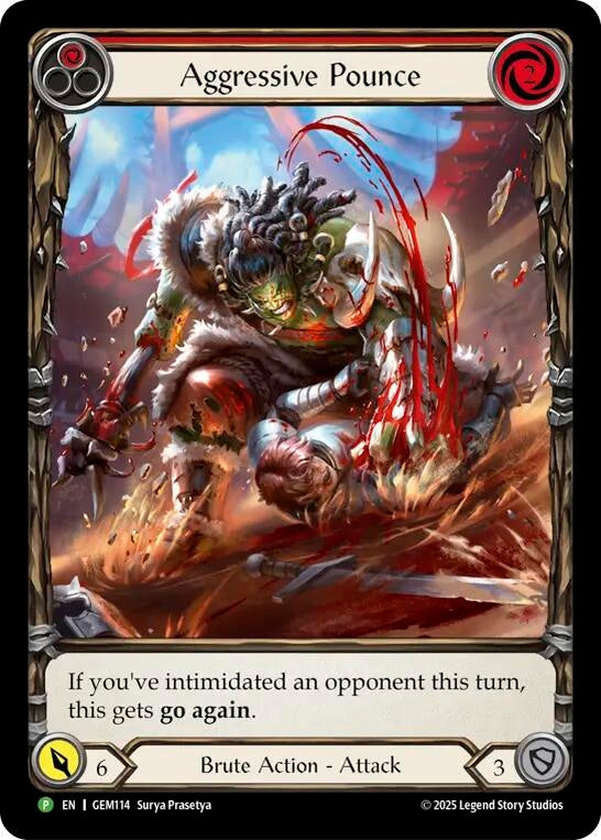 Image for Aggressive Pounce (Red) (GEM114) (GEM) - Flesh and Blood TCG