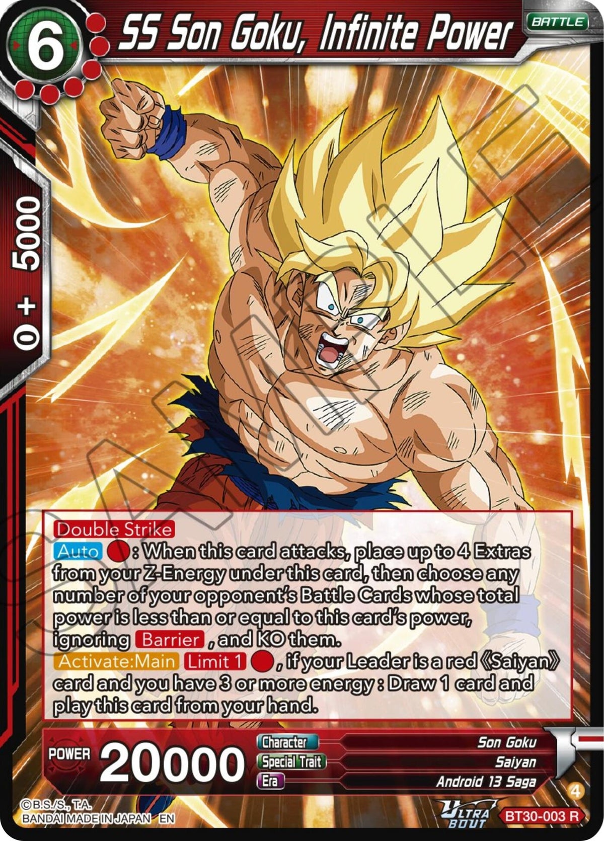 Image for SS Son Goku, Infinite Power (BT30-003) (BT30) - Dragon Ball Super: Masters