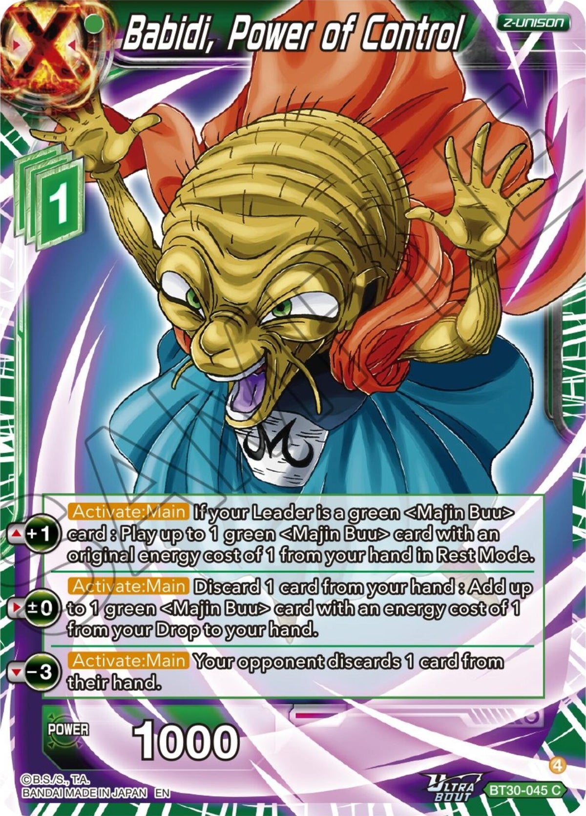 Image for Babidi, Power of Control (BT30-045) (BT30) - Dragon Ball Super: Masters