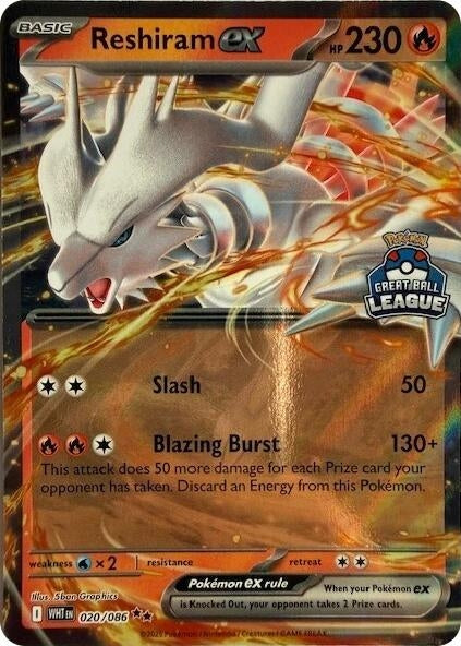 Image for Reshiram ex (Great Ball League) (020/086) (PR) - Pokemon