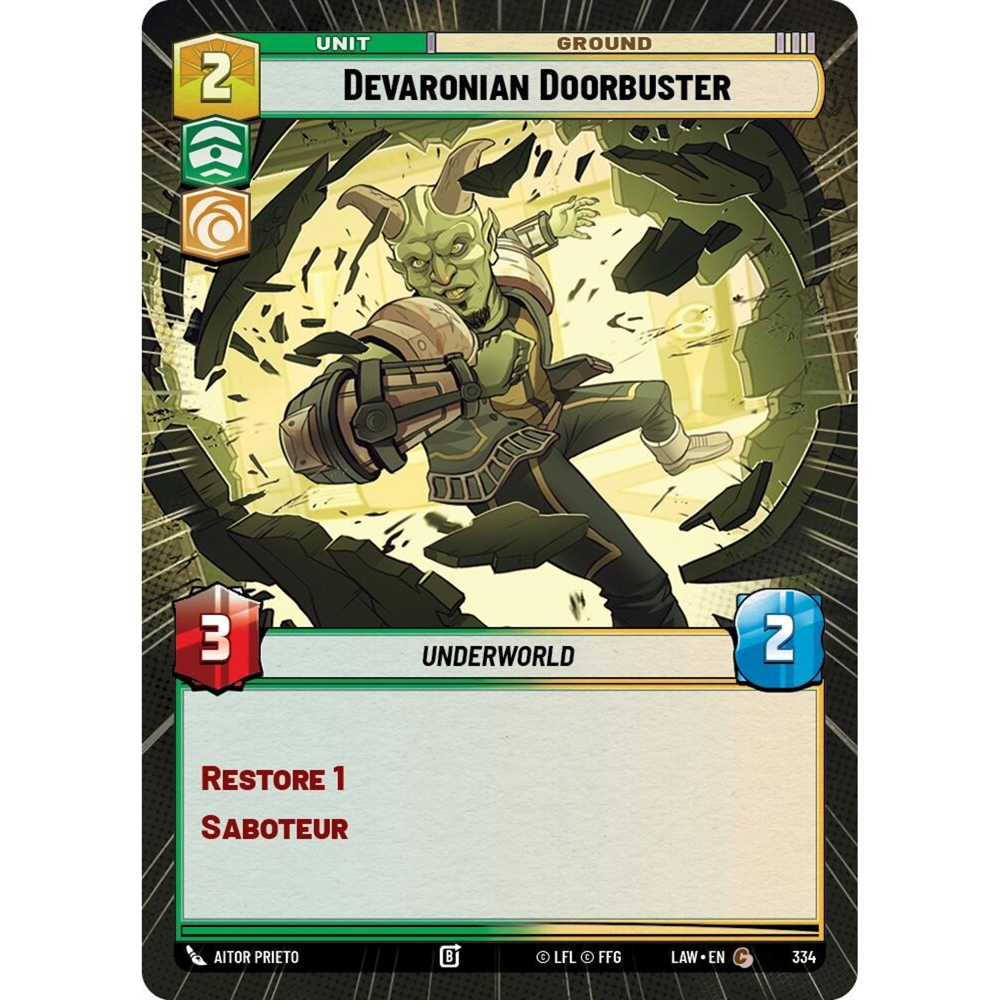 Image for Devaronian Doorbuster (Hyperspace) (334) (LAW) - Star Wars: Unlimited