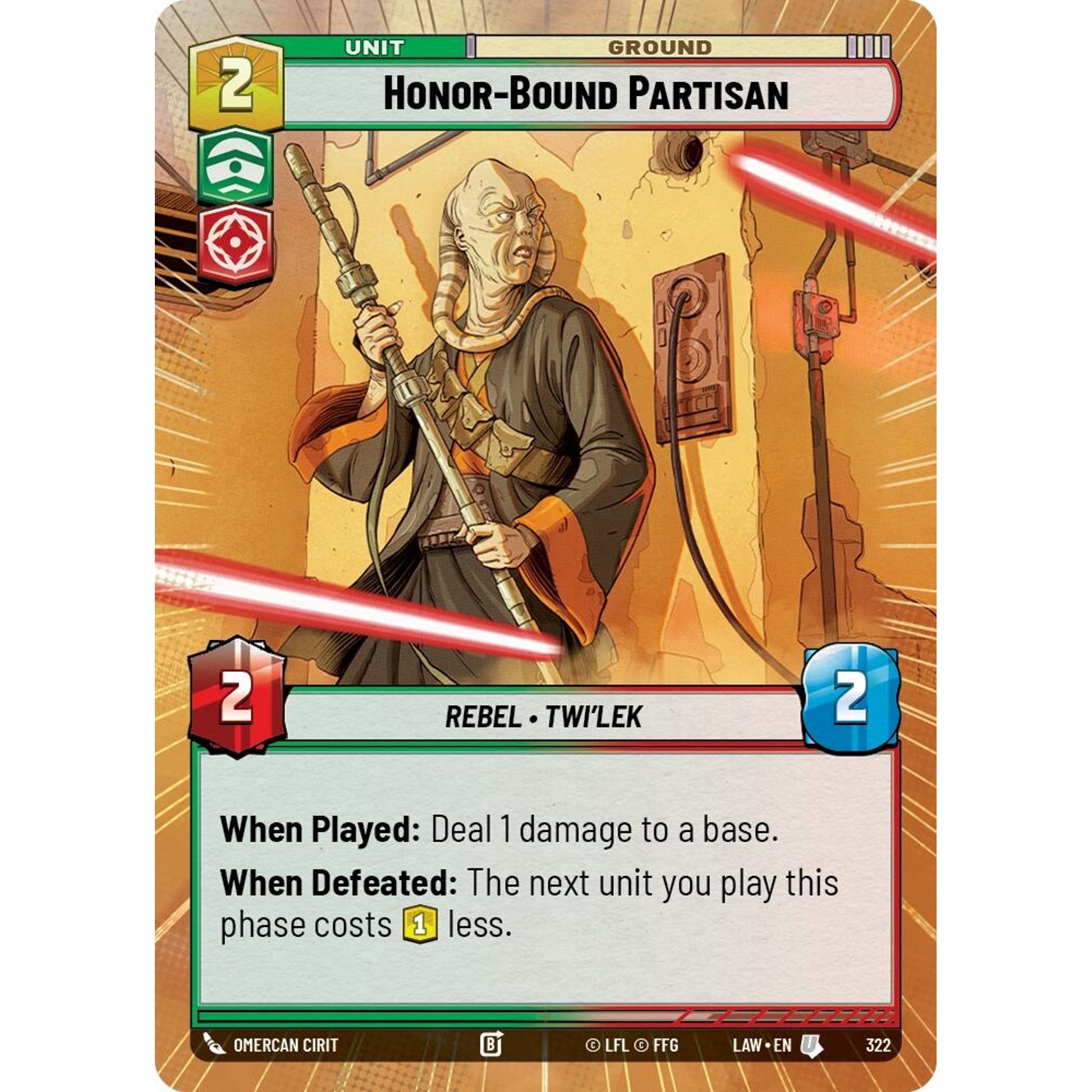 Image for Honor-Bound Partisan (Hyperspace) (322) (LAW) - Star Wars: Unlimited