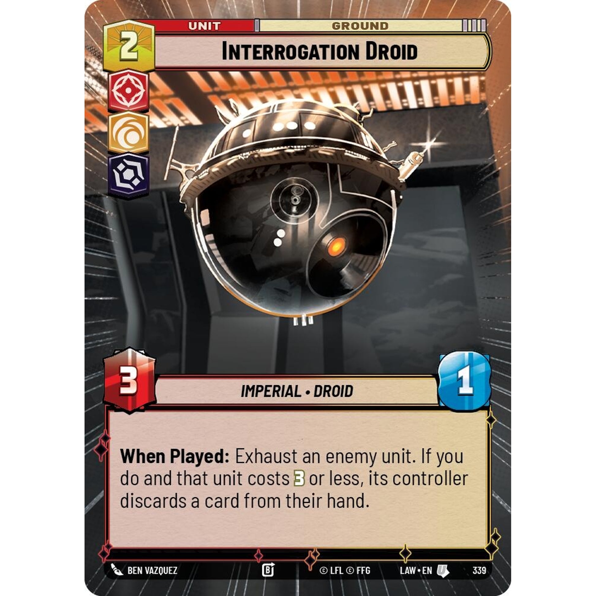 Image for Interrogation Droid (Hyperspace) (339) (LAW) - Star Wars: Unlimited
