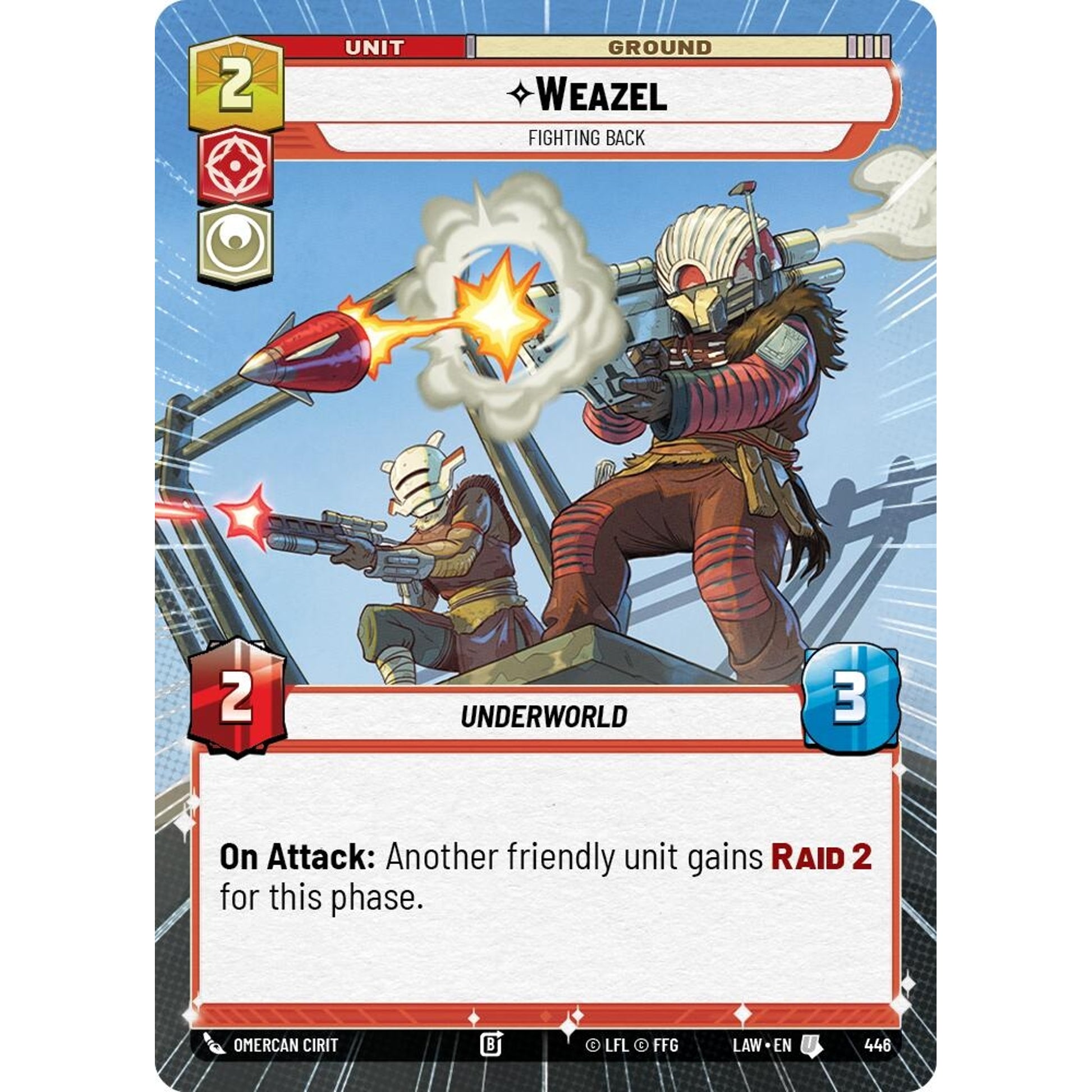 Image for Weazel - Fighting Back (Hyperspace) (446) (LAW) - Star Wars: Unlimited