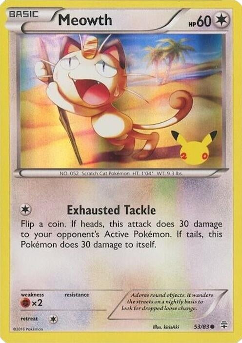 Image for Meowth - 53/83 (20th Anniversary) (053/083) (MCAP) - Pokemon