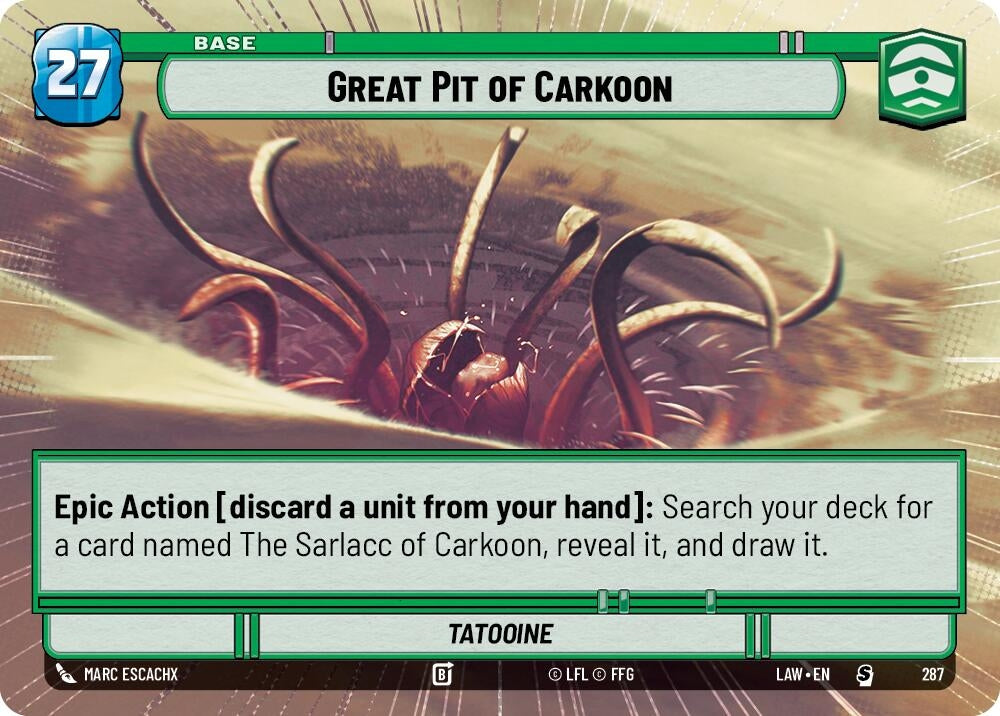 Image for Great Pit of Carkoon (Hyperspace) (287) (LAW) - Star Wars: Unlimited