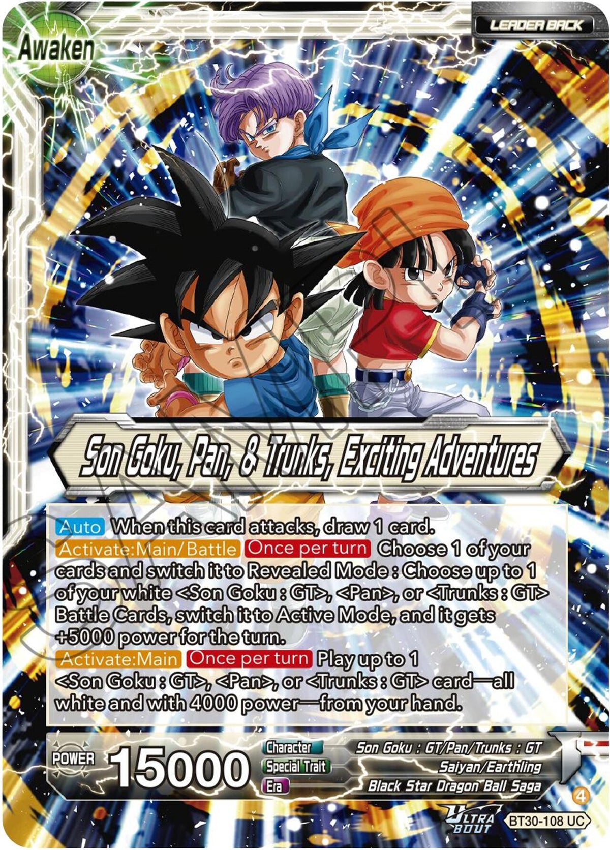 Image for Son Goku, Pan, & Trunks // Son Goku, Pan, & Trunks, Exciting Adventures (BT30-108) (BT30) - Dragon Ball Super: Masters
