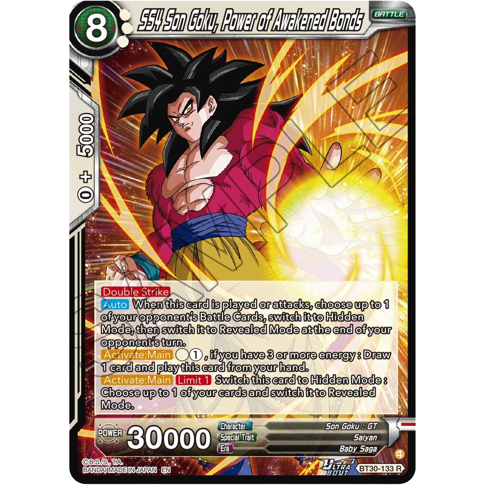 Image for SS4 Son Goku, Power of Awakened Bonds (BT30-133) (BT30) - Dragon Ball Super: Masters