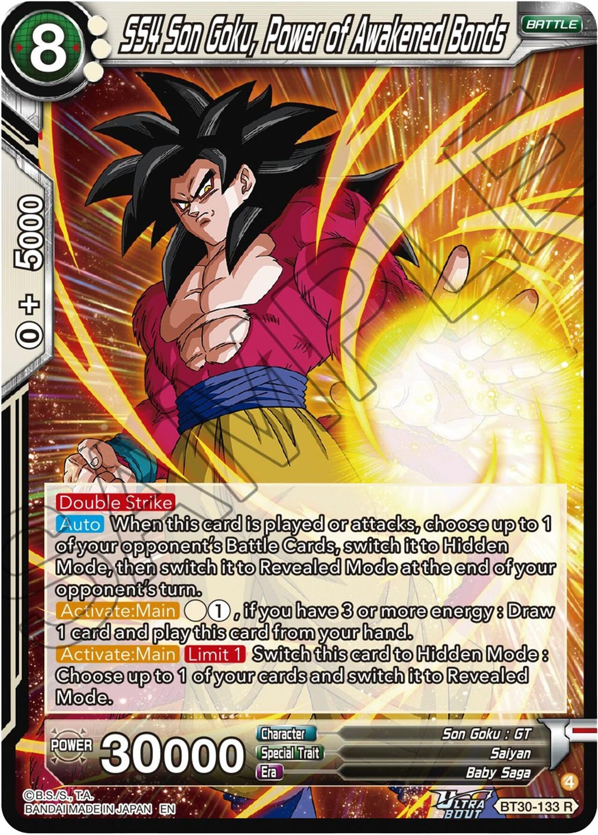 Image for SS4 Son Goku, Power of Awakened Bonds (BT30-133) (BT30) - Dragon Ball Super: Masters