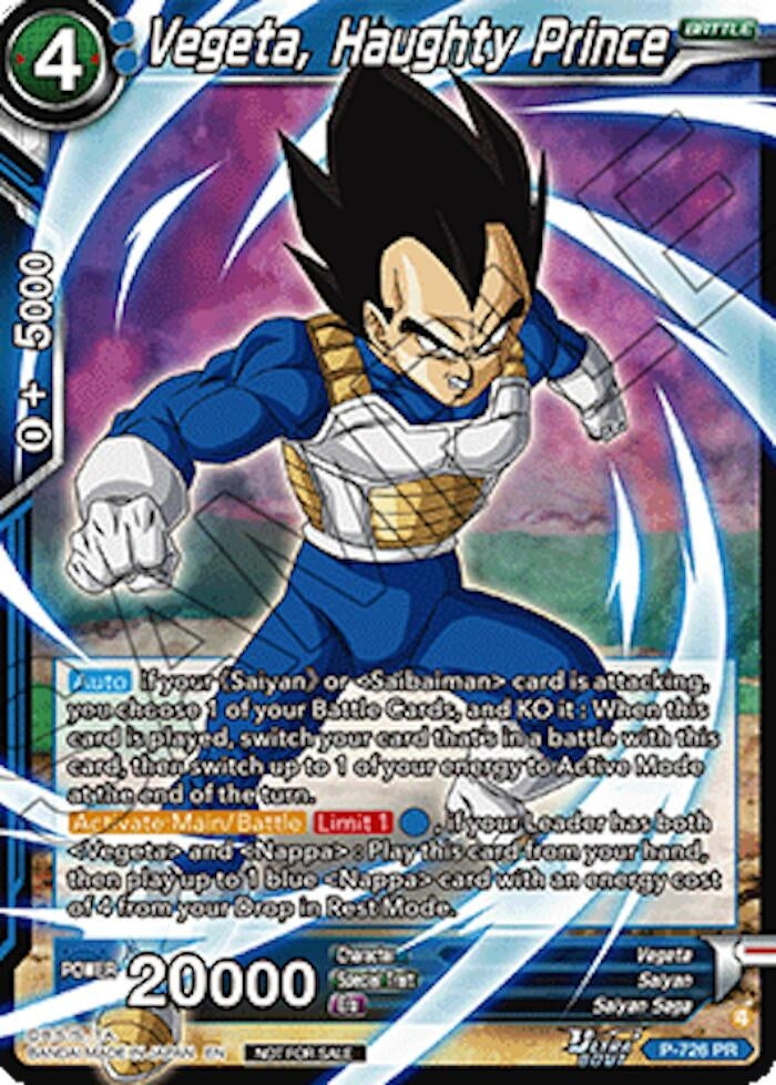 Image for Vegeta, Haughty Prince (Ultra-Bout Series Tournament Pack Vol.2) (P-726) (TPR) - Dragon Ball Super: Masters