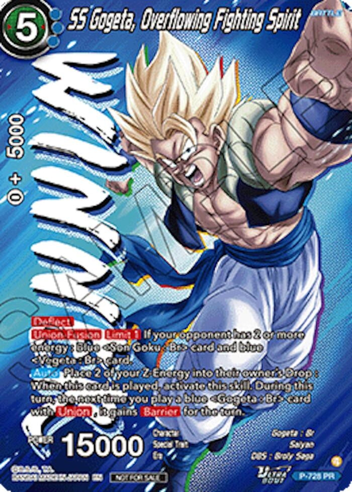 Image for SS Gogeta, Overflowing Fighting Spirit (Ultra-Bout Series Tournament Pack Vol.2) (Winner) (P-728) (TPR) - Dragon Ball Super: Masters