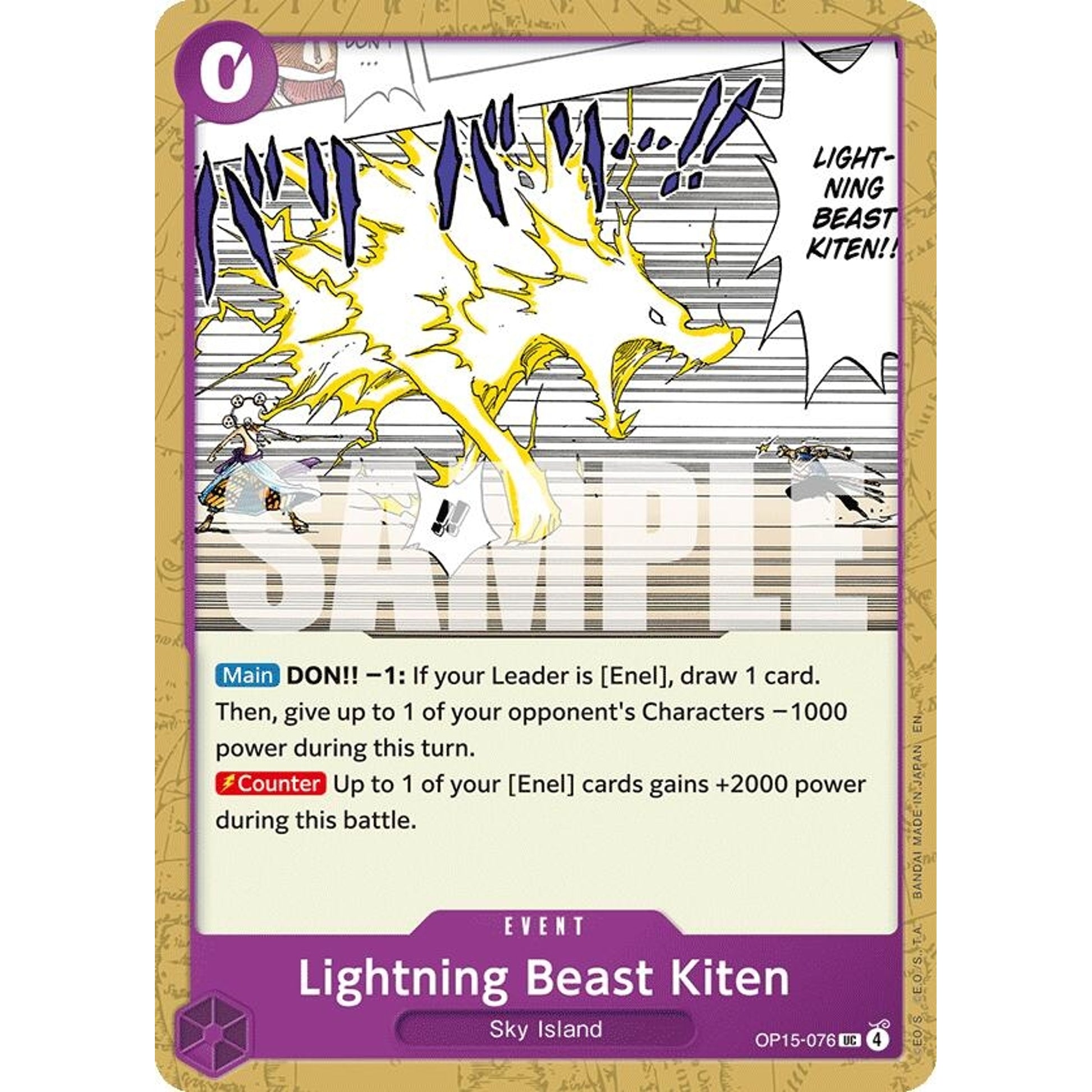 Image for Lightning Beast Kiten (OP15-076) (OP15-EB04) - One Piece Card Game